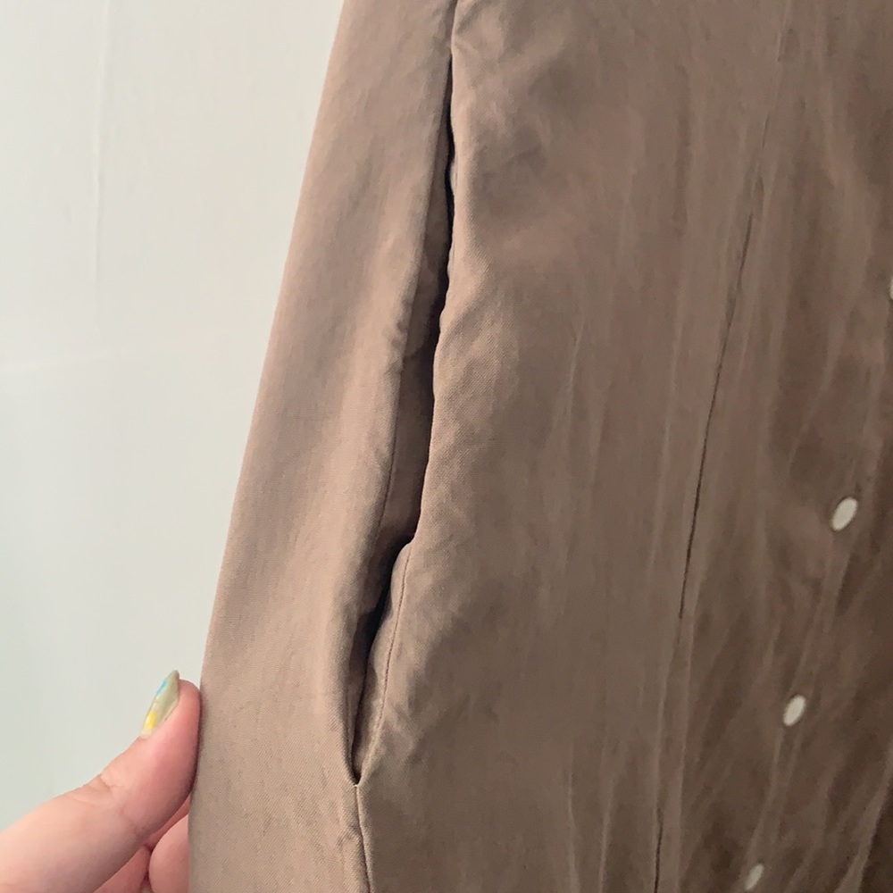 Vintage Tan Silk J. Crew Midi Dress Size 8 - Picture 4 of 6